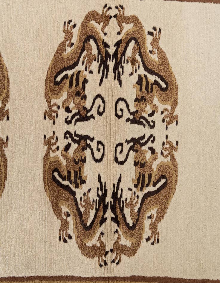 Detail image of 3' 1 x 5' 9  Hand Knotted Carved Pekin Wool Rug