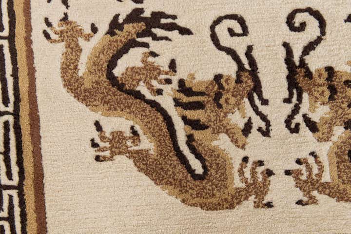 3' 1 x 5' 9 Hand Knotted Carved Pekin Wool Rug