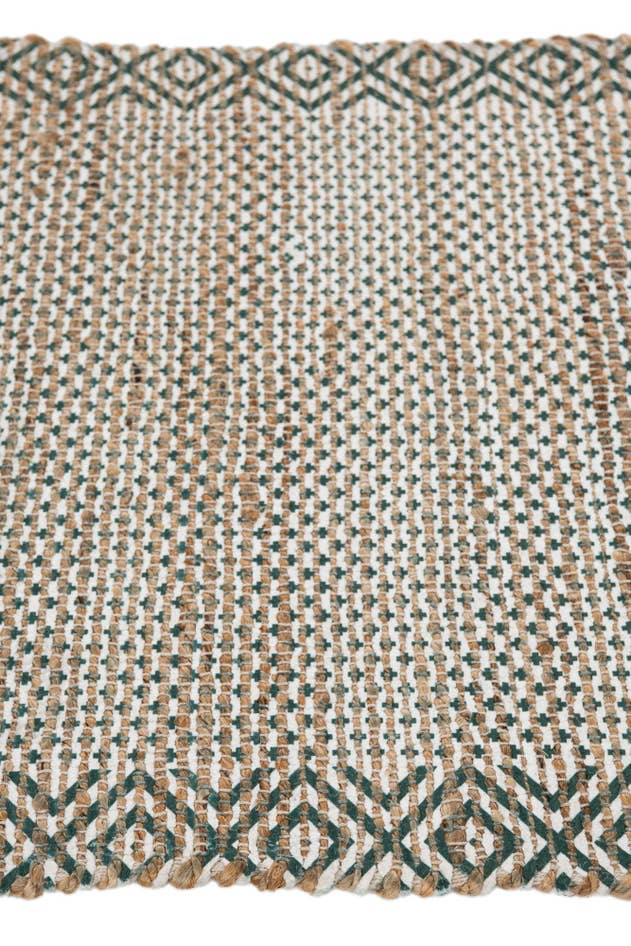 Detail image of 2' 1 x 3' Hand Woven Chenille Jute Rug