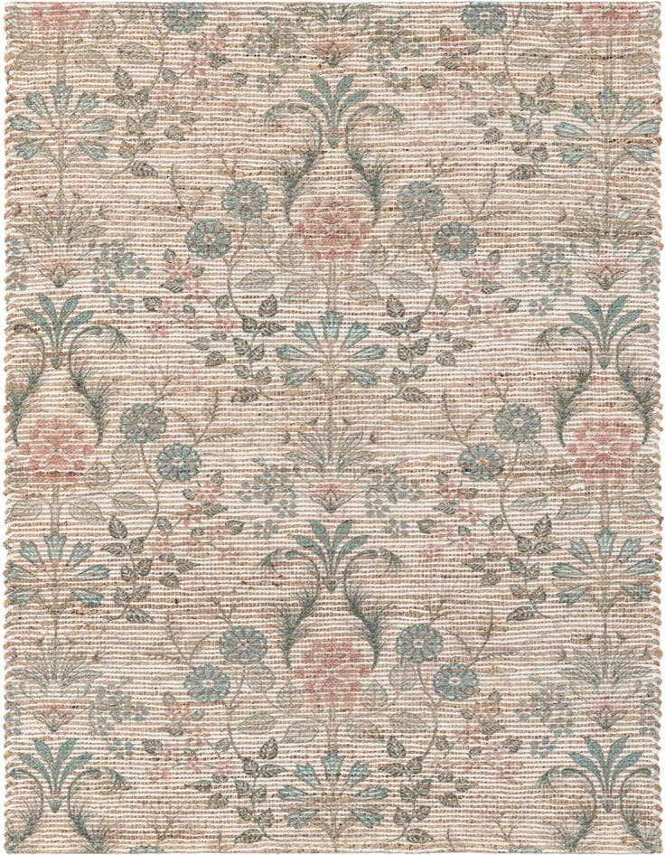 Detail image of 4' 1 x 6' 1 Hand Woven Chenille Jute Rug