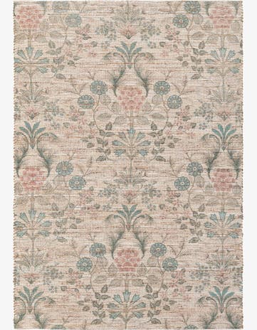 Ivory Hand Woven Chenille Jute Rug