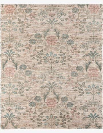 Ivory Hand Woven Chenille Jute Rug