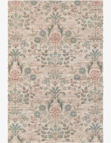 Ivory Hand Woven Chenille Jute Rug