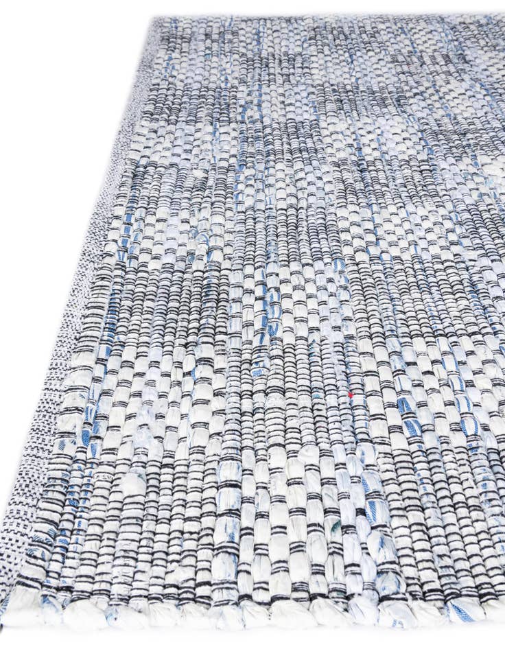 Detail image of Custom Ivory Hand Woven Chindi Cotton Rug