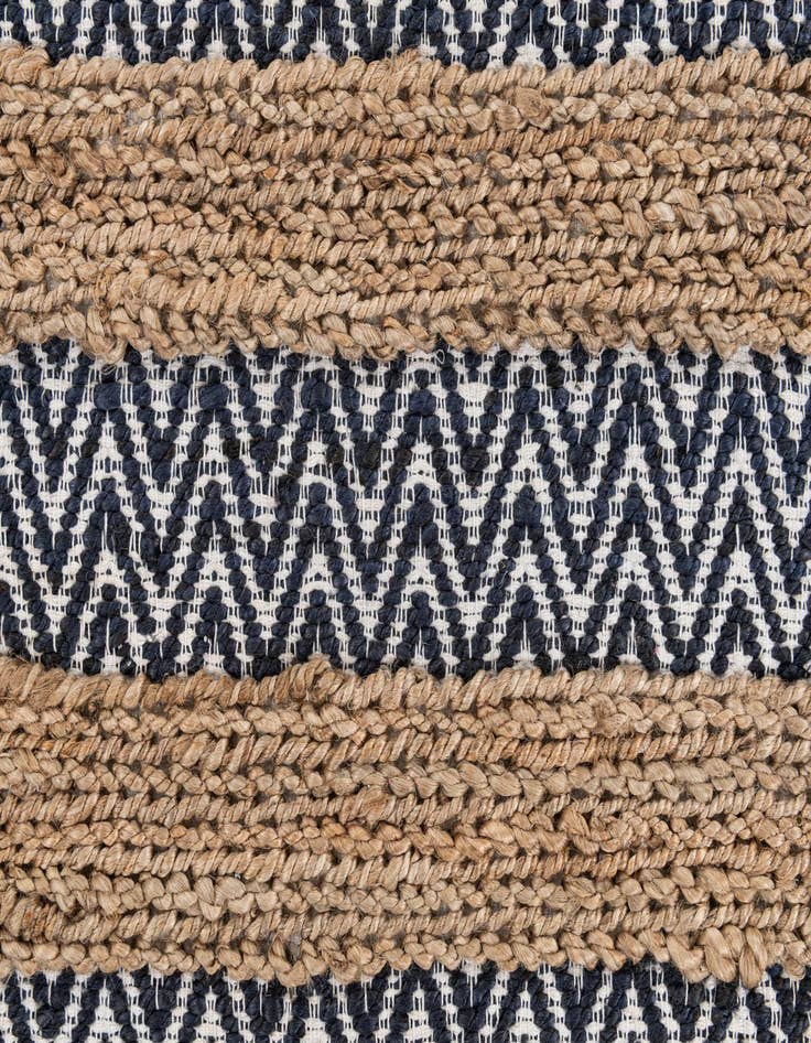 Detail image of 3' x 5' 3 Hand Braided Chindi Jute Rug
