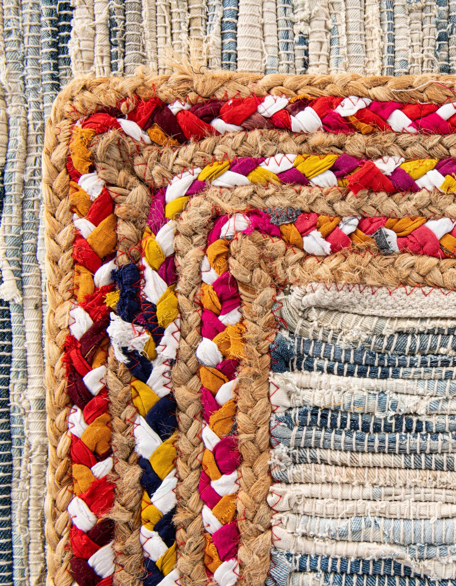 9' x 12' 2 Chindi Jute Rug