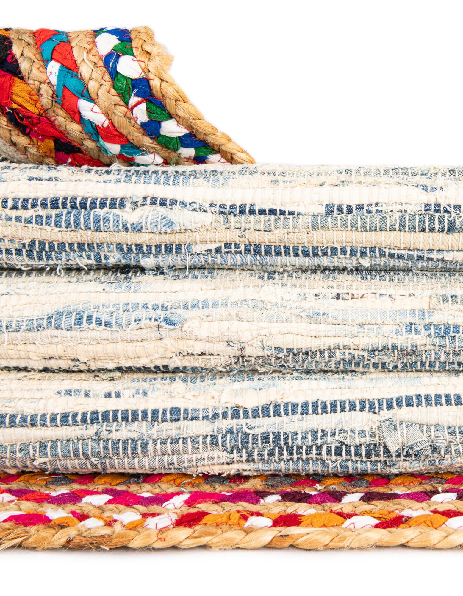 9' x 12' 2 Chindi Jute Rug