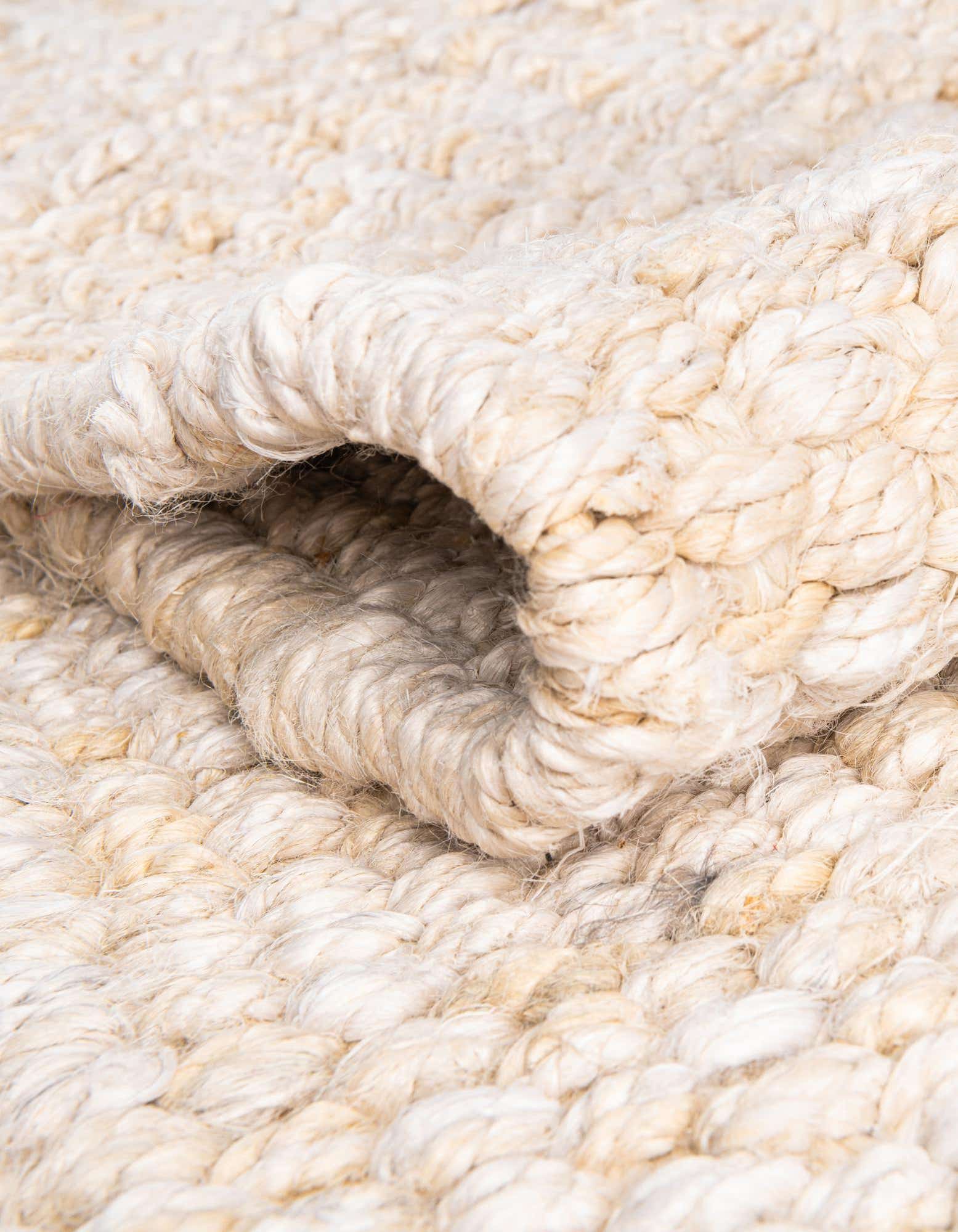 Custom Ivory Hand Woven Chunky Jute Rug