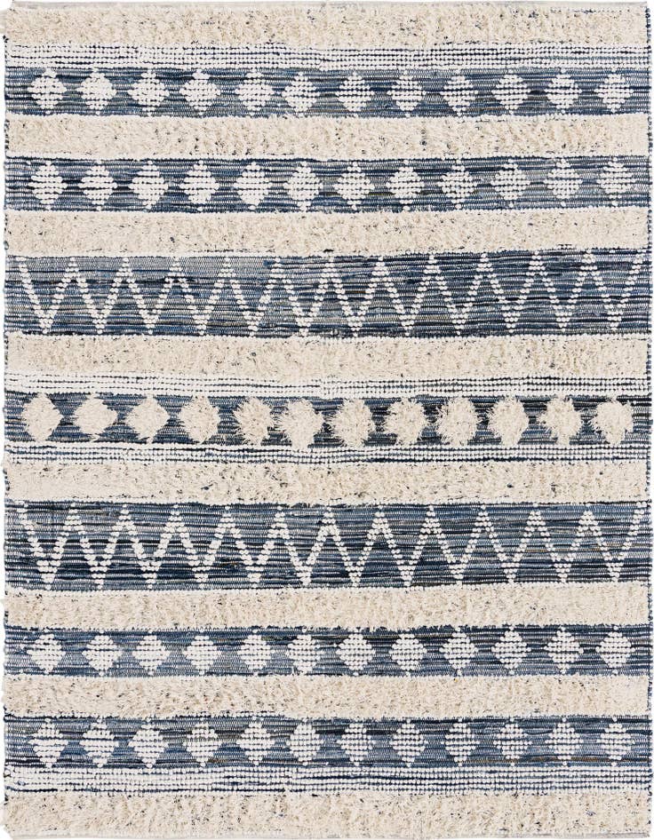 Detail image of 7' 1 x 10' Hand Woven Cotton Chindi Rug
