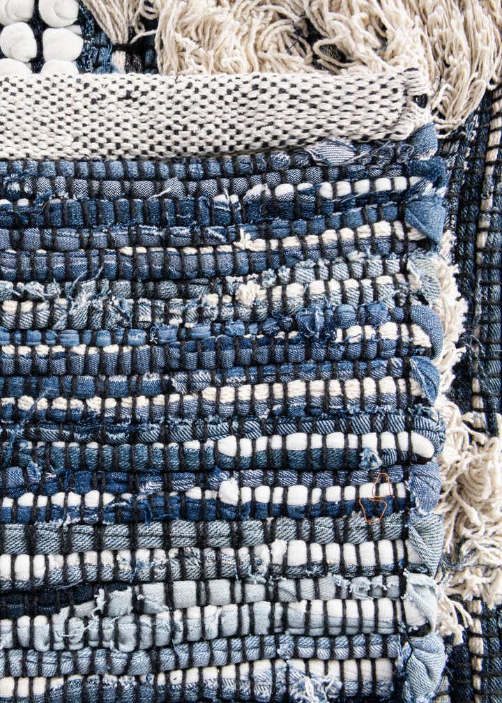 Custom Ivory Hand Woven Cotton Chindi Rug