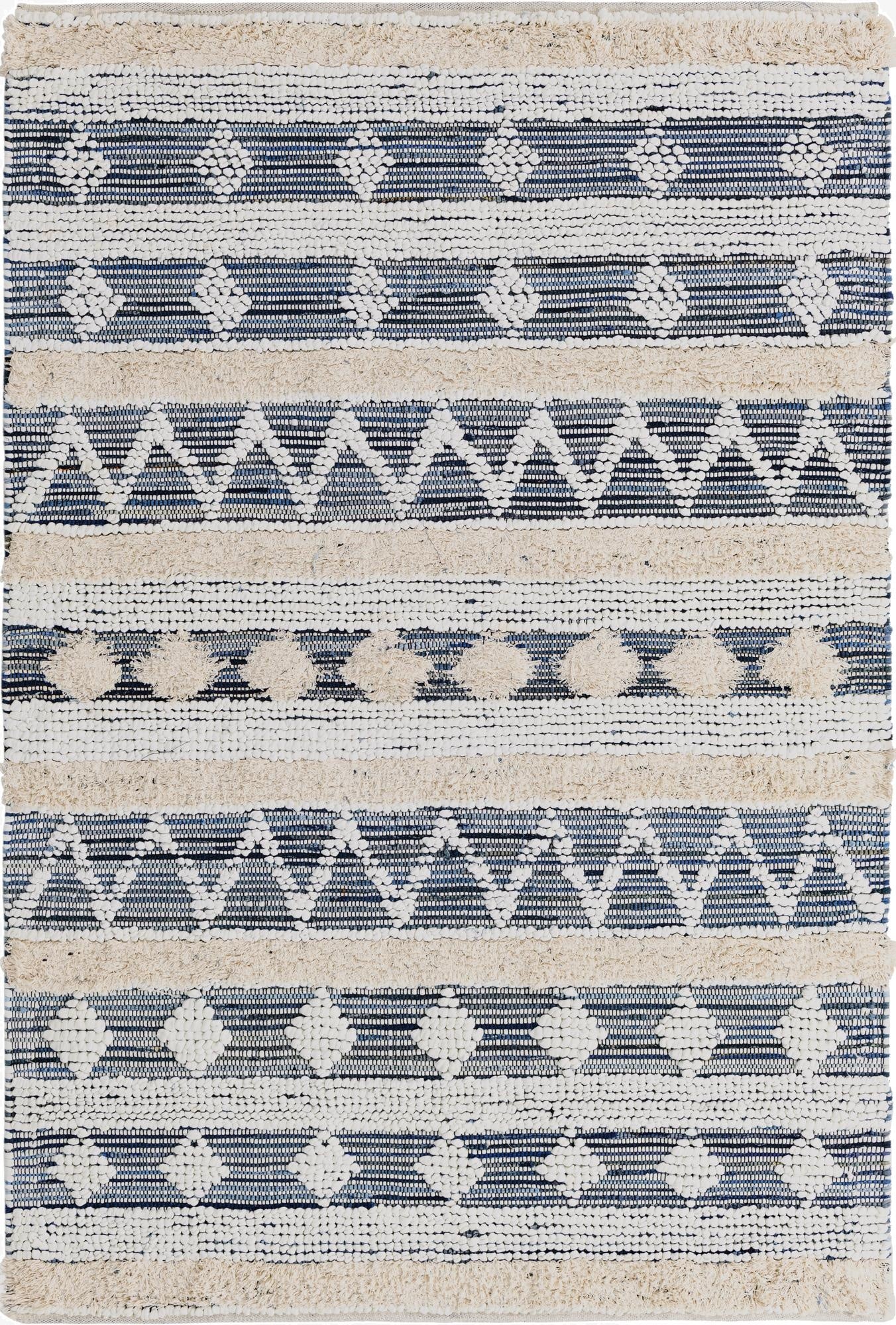 155cm x 245cm  Hand Woven Cotton Chindi Alfombra