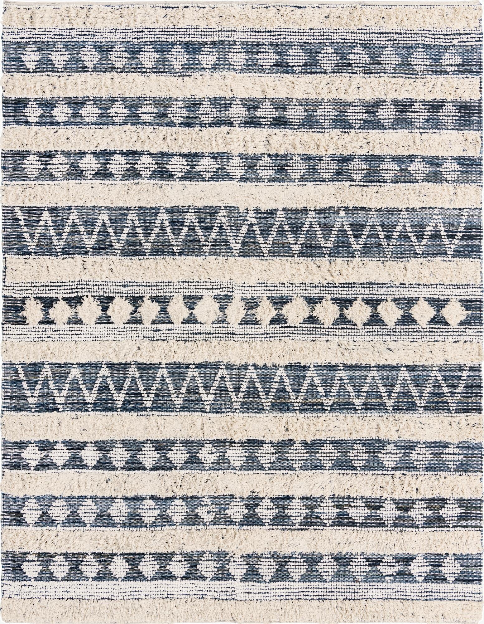 9' x 12'  Hand Woven Cotton Chindi Rug