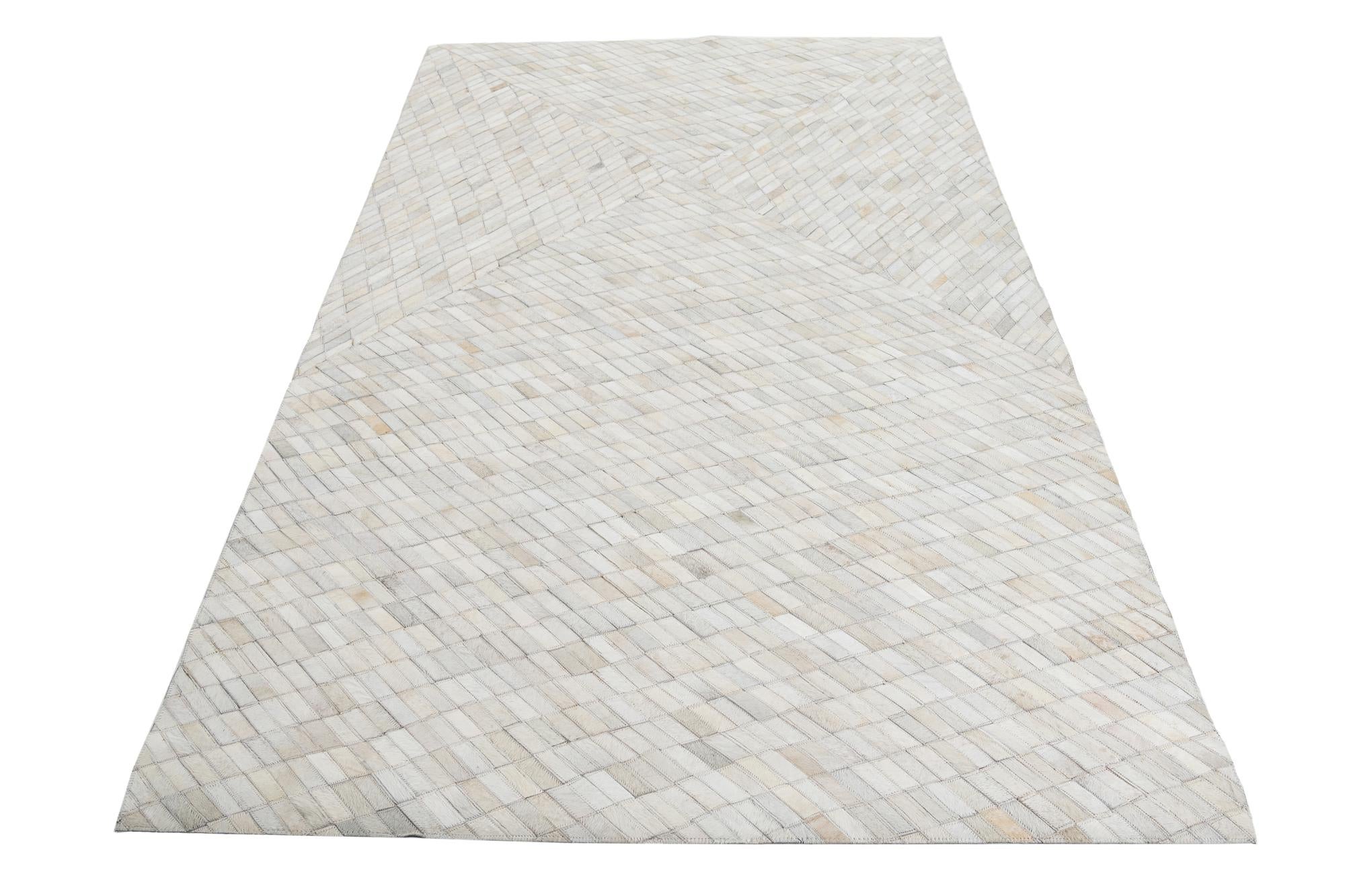 5' x 7' 9 Cowhide Leather Rug