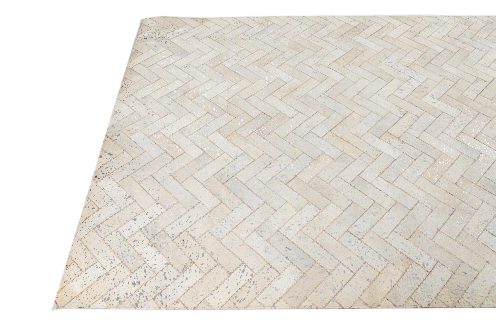 5' x 8' Cowhide Leather Rug