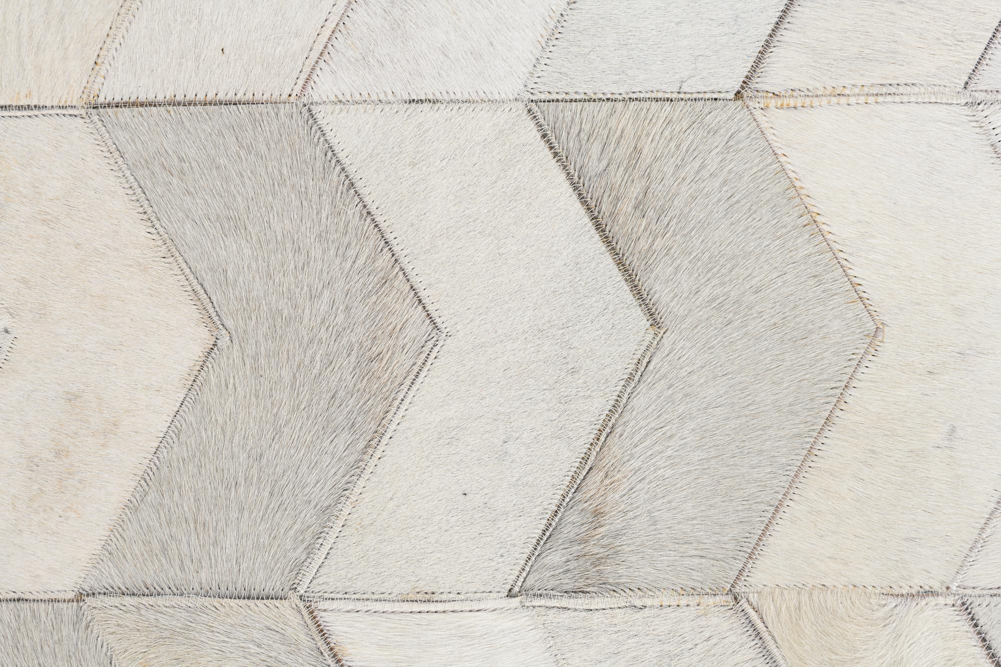 4' 10 x 7' 9 Cowhide Leather Rug