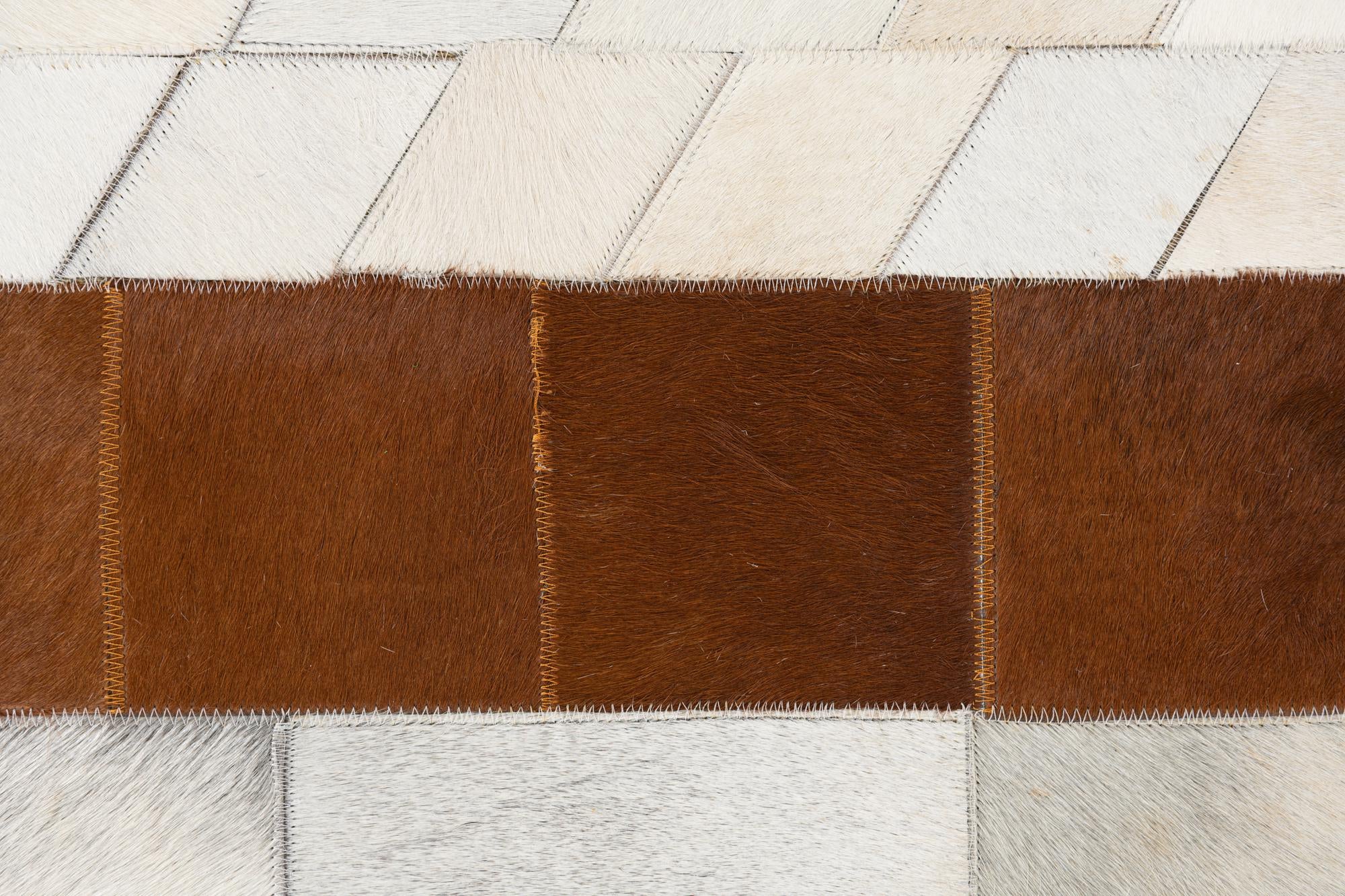 4' 10 x 7' 9 Cowhide Leather Rug