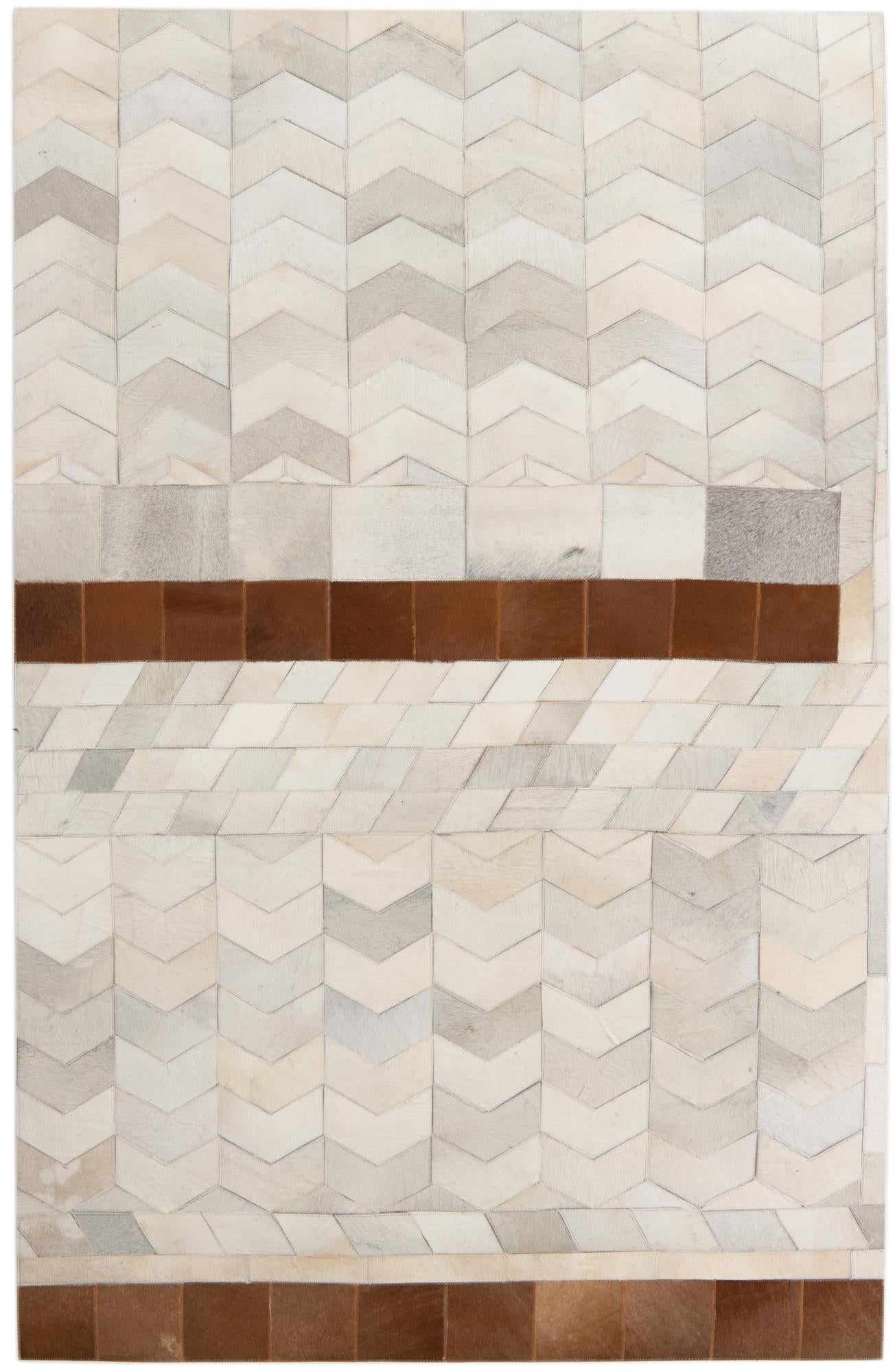 4' 10 x 7' 9 Cowhide Leather Rug