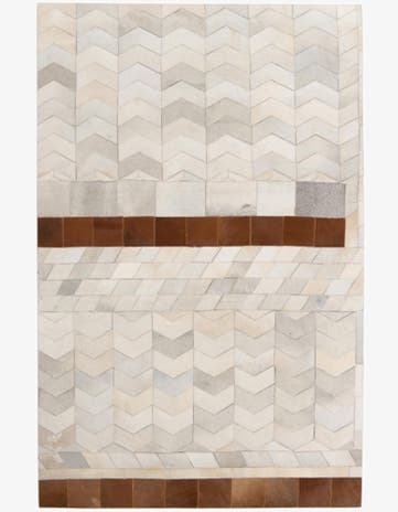 4' 10 x 7' 9 Cowhide Leather Rug