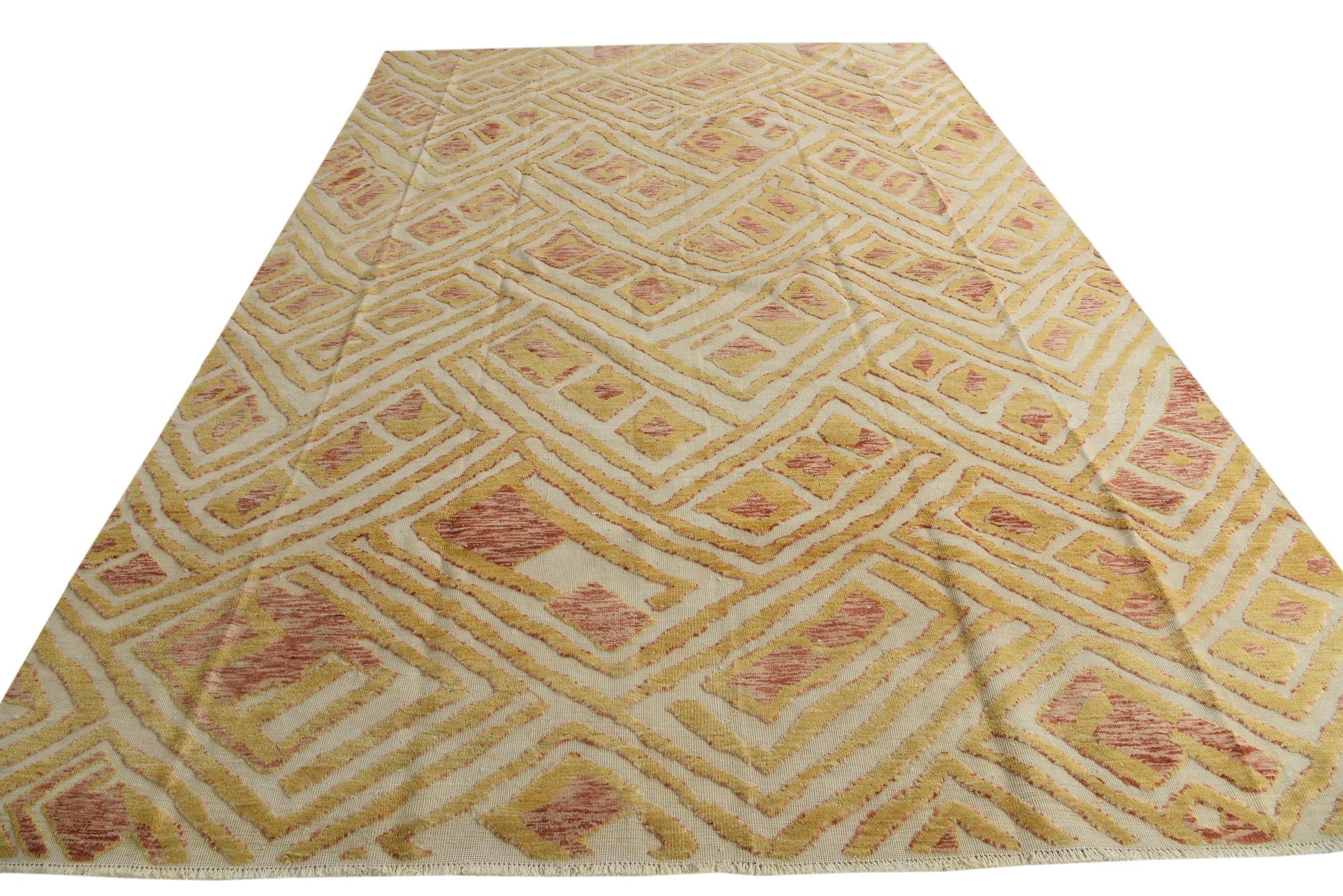 9' 7 x 14' 3 Hand Knotted Darya Wool Rug