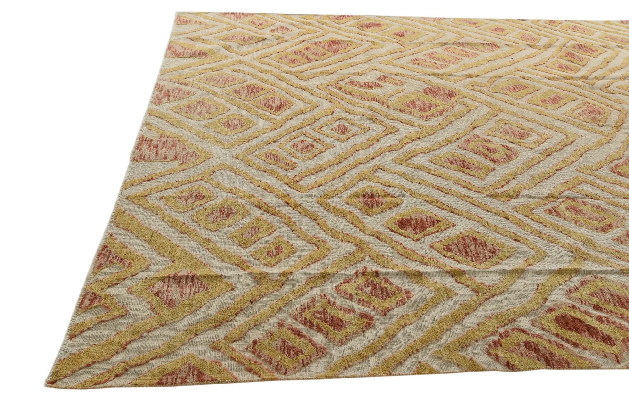 9' 7 x 14' 3 Hand Knotted Darya Wool Rug