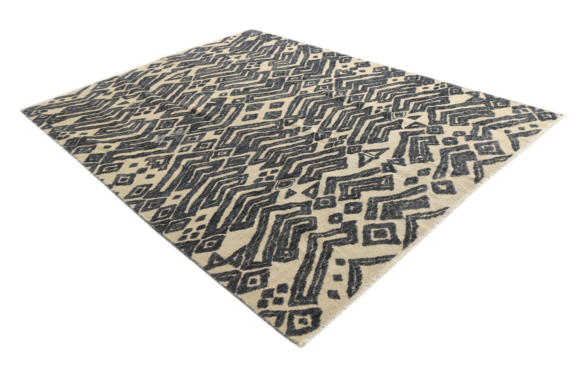 8' x 10' 4 Hand Knotted Darya Wool Rug