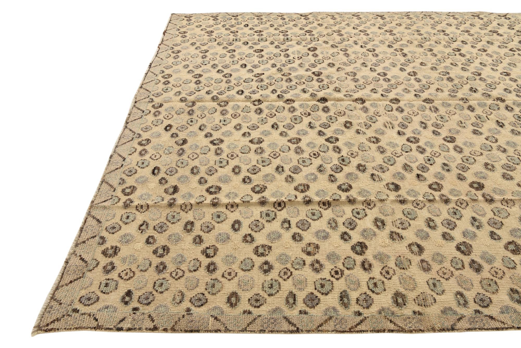 9' 2 x 12' 6 Hand Knotted Darya Wool Rug