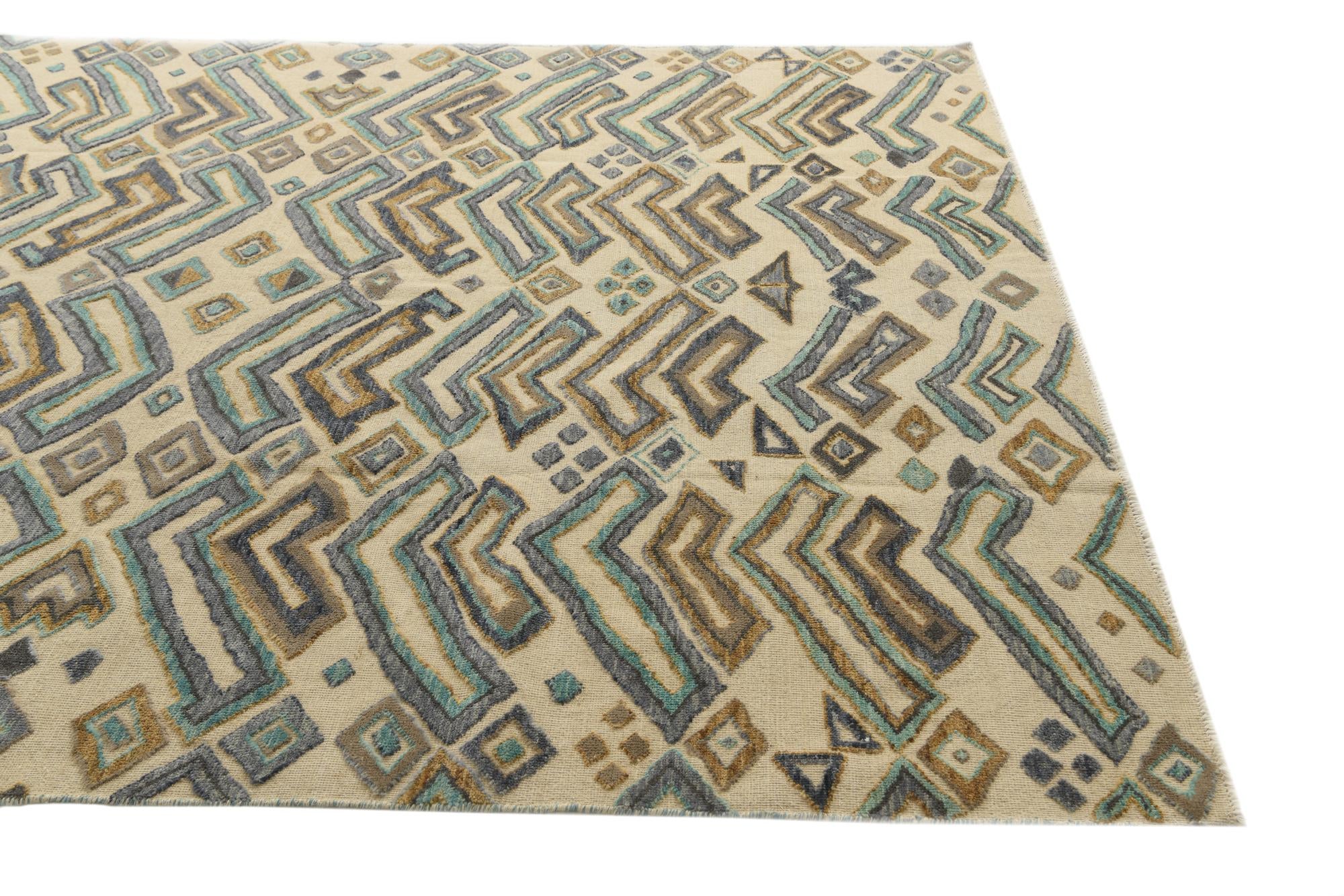 8' x 10' 7 Hand Knotted Darya Wool Rug