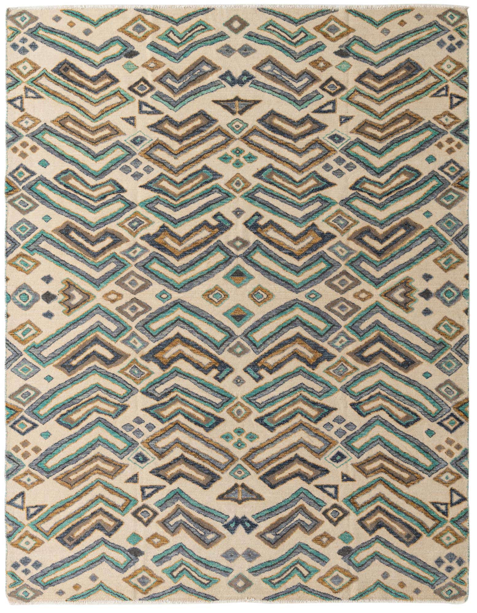 8' x 10' 7 Hand Knotted Darya Wool Rug