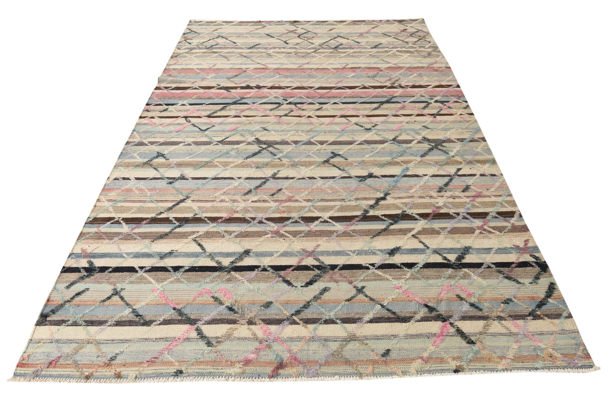 6' 3 x 10' Hand Knotted Darya Wool Rug