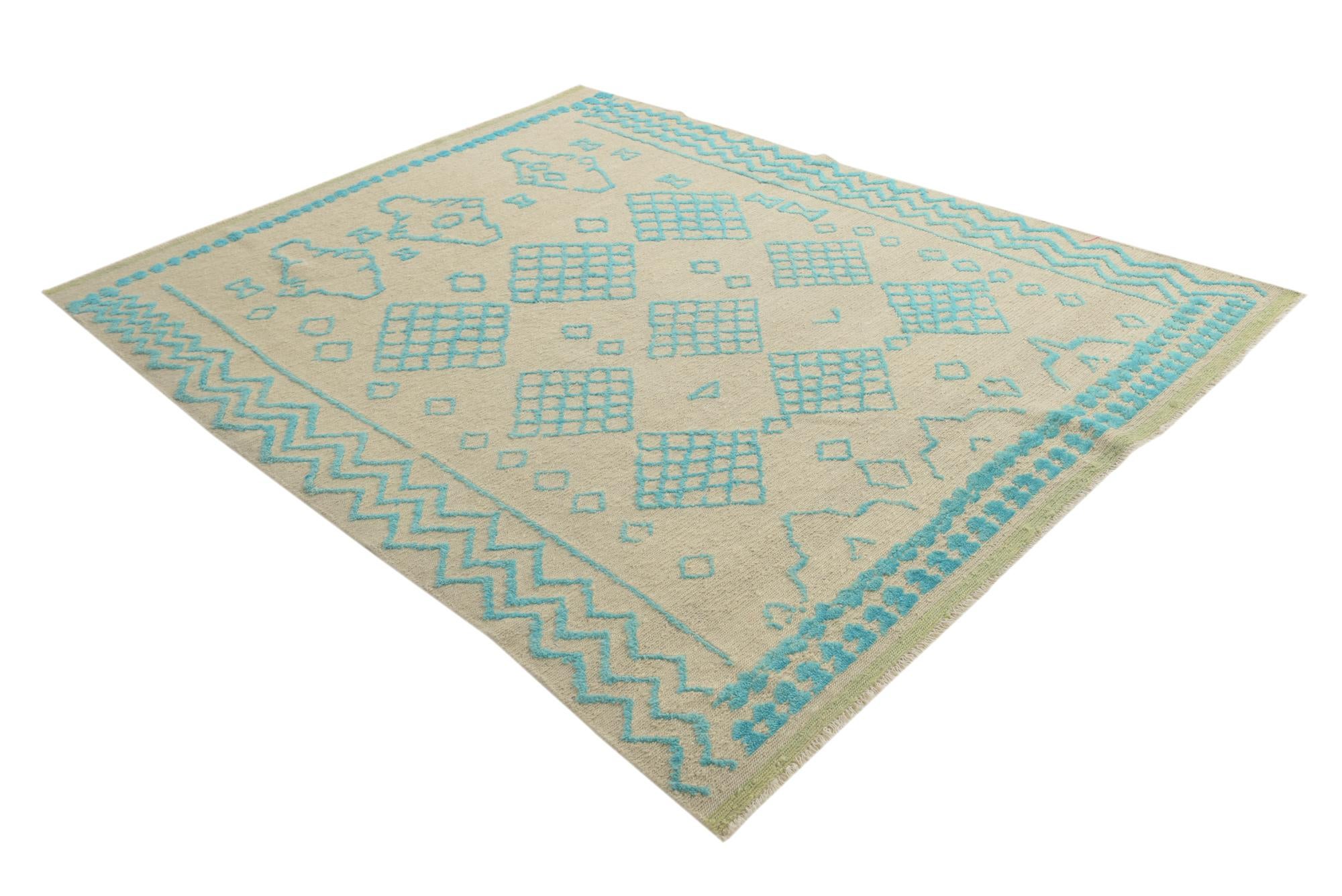 6' 8 x 8' 8 Hand Knotted Darya Wool Rug