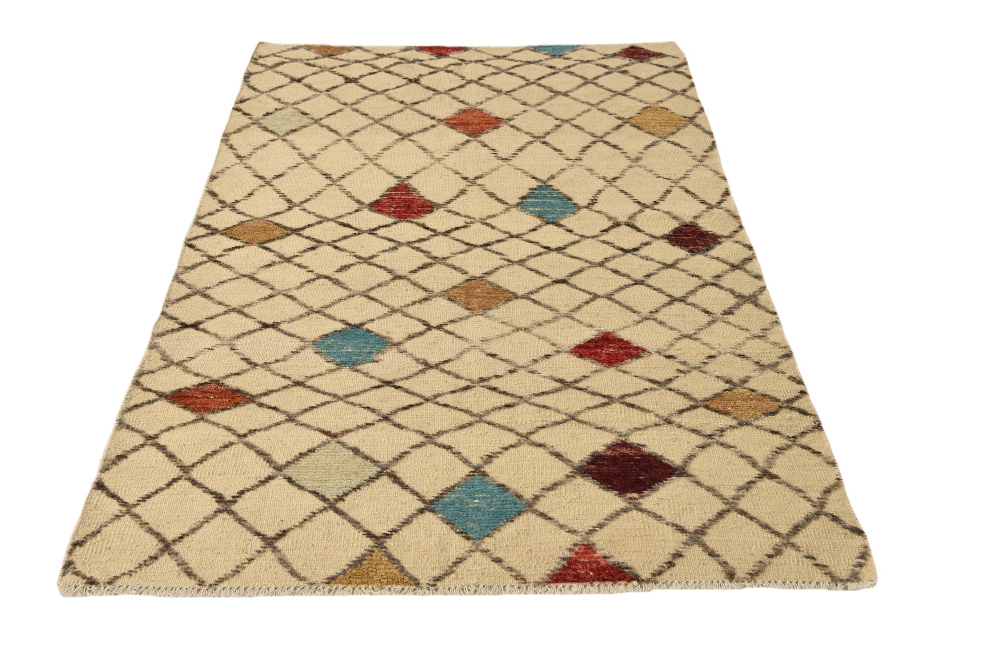 4' x 6' 4 Hand Knotted Darya Wool Rug
