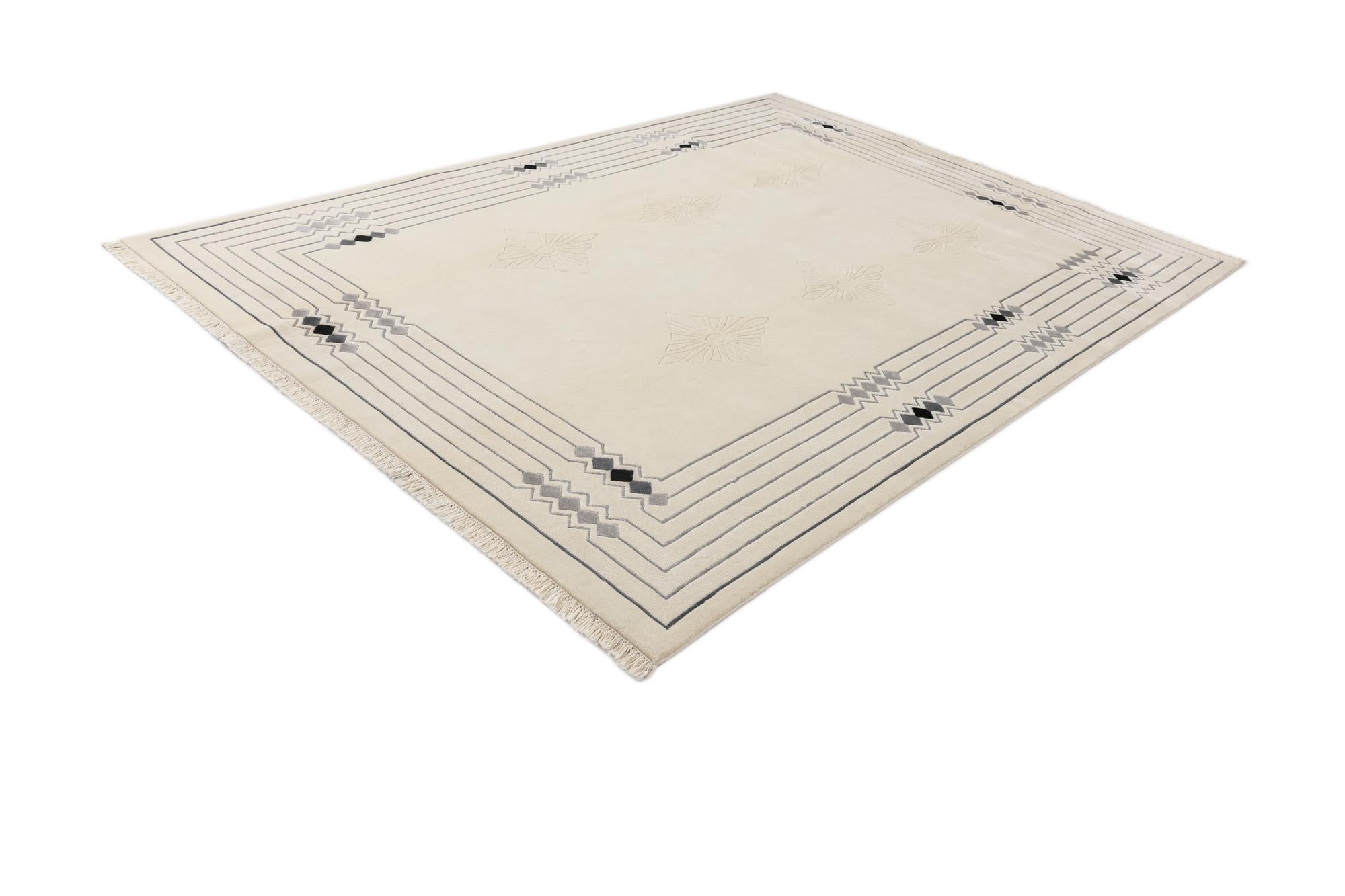 6' 10 x 9' 6 Hand Knotted Darya Wool Rug