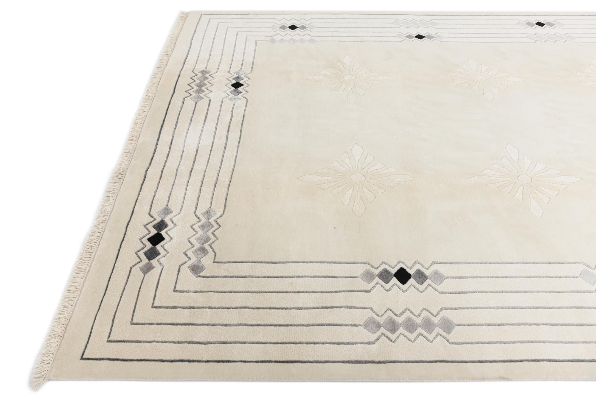 6' 10 x 9' 6 Hand Knotted Darya Wool Rug