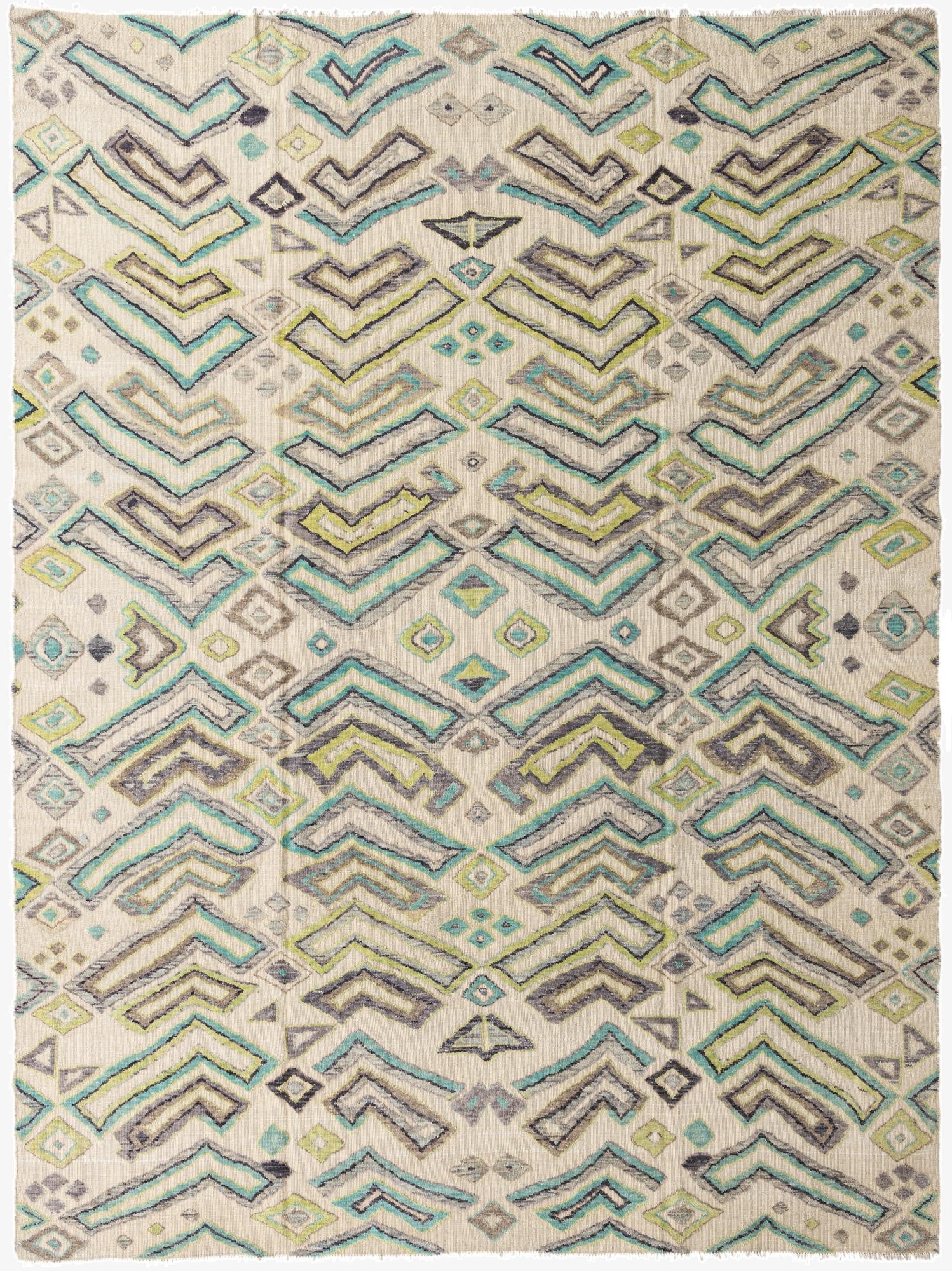 9' x 12' 6  Hand Knotted Darya Wool Rug