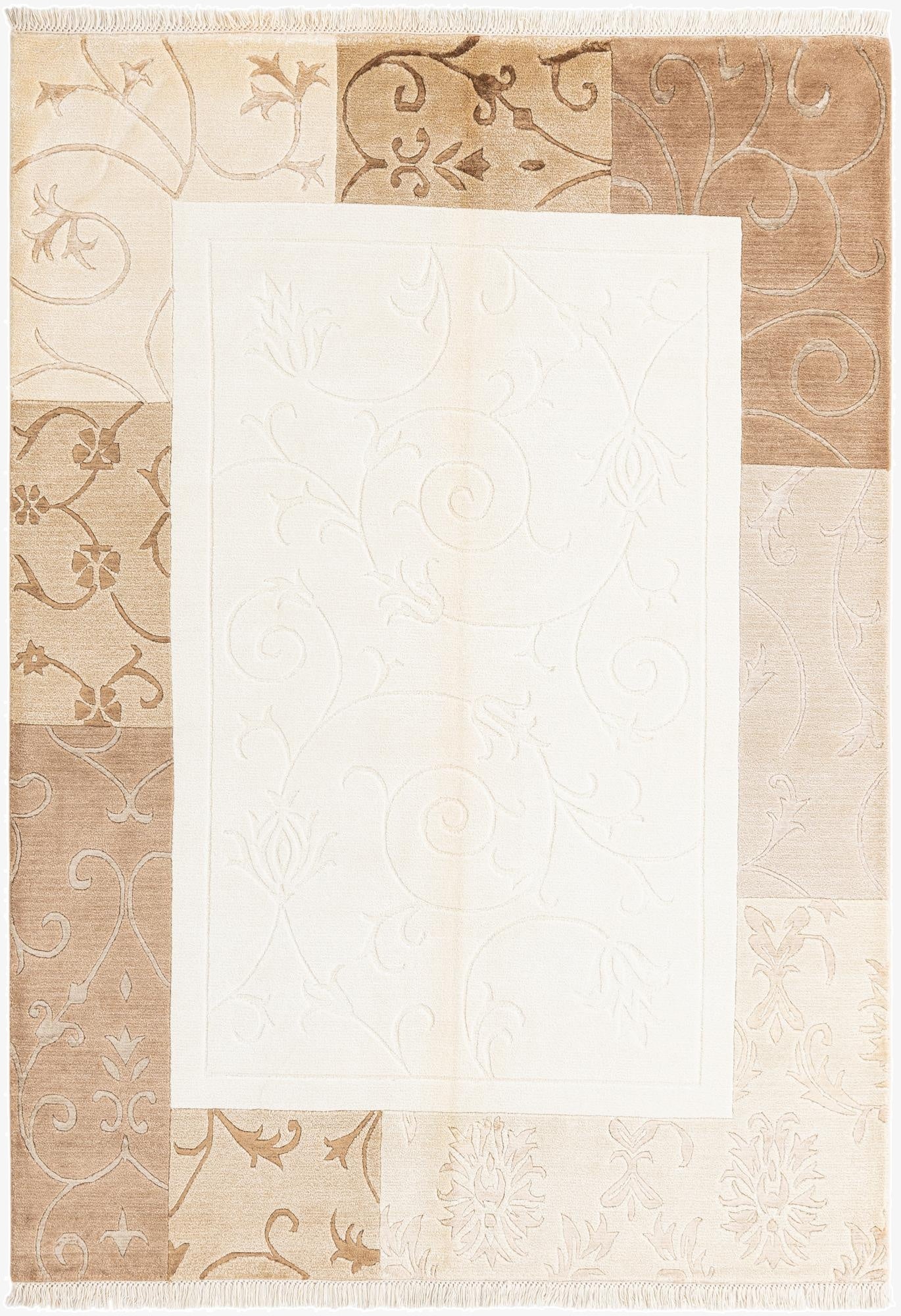 4' 7 x 6' 7  Hand Knotted Darya Wool Rug