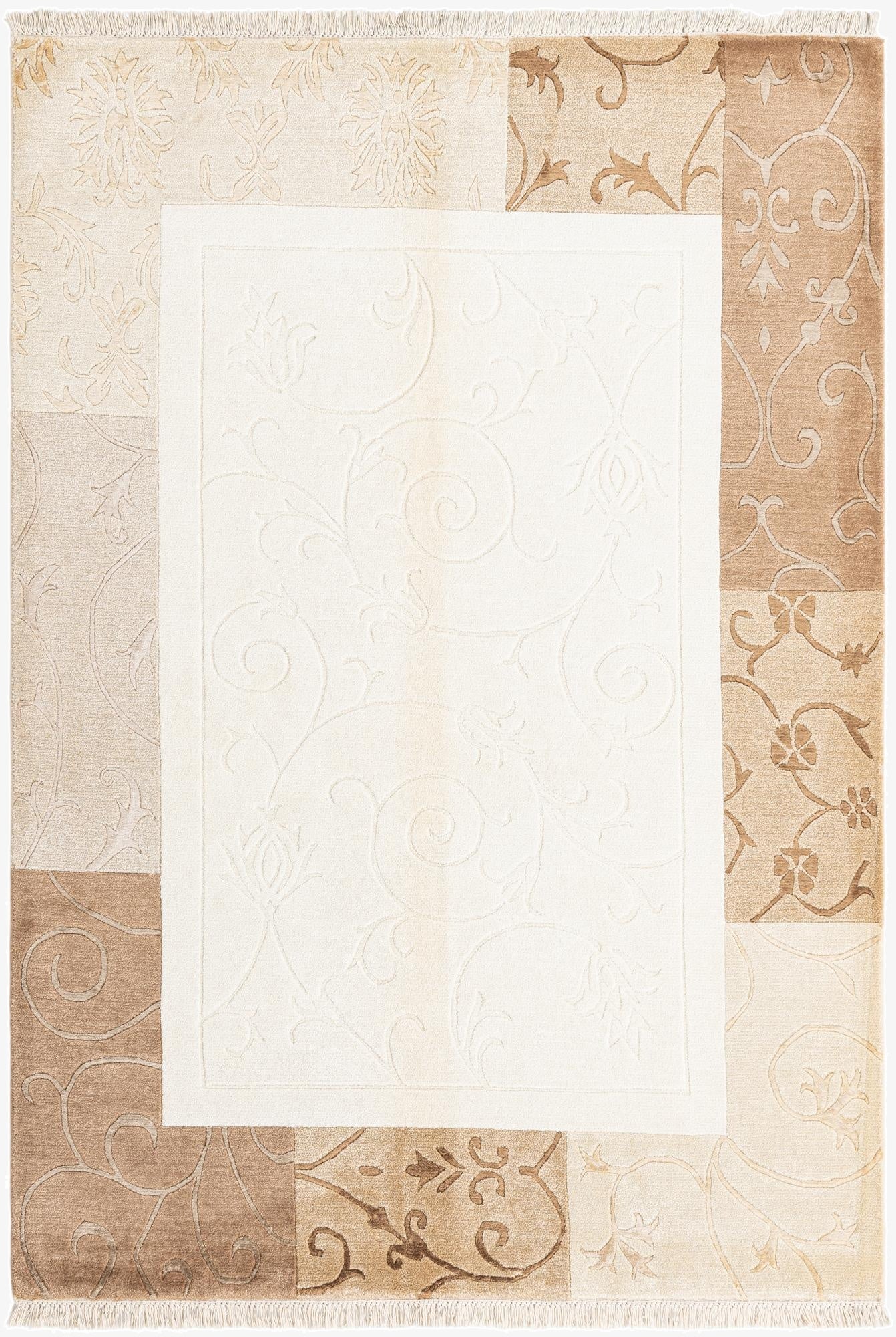 4' 7 x 6' 8  Hand Knotted Darya Wool Rug