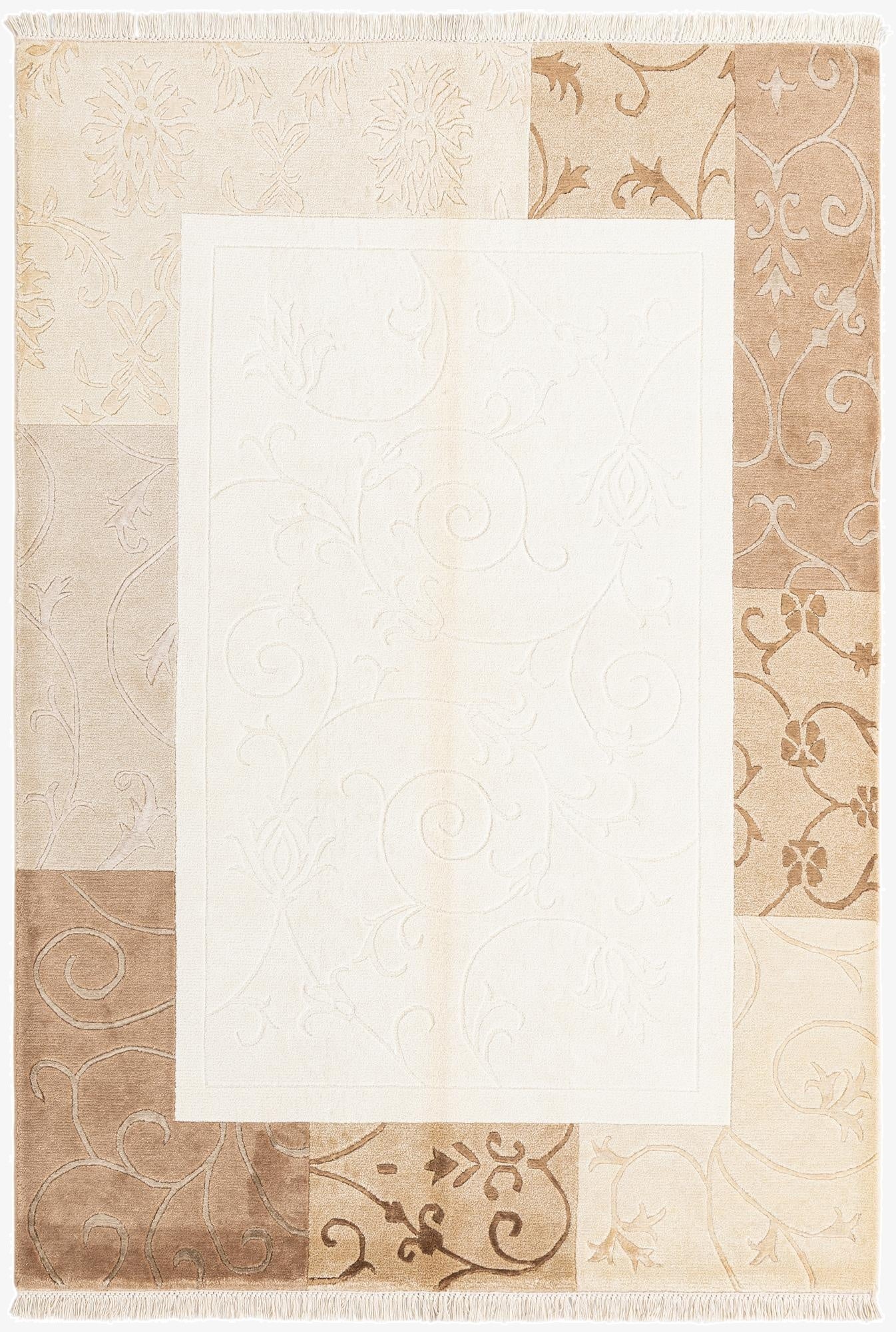 4' 7 x 6' 8  Hand Knotted Darya Wool Rug