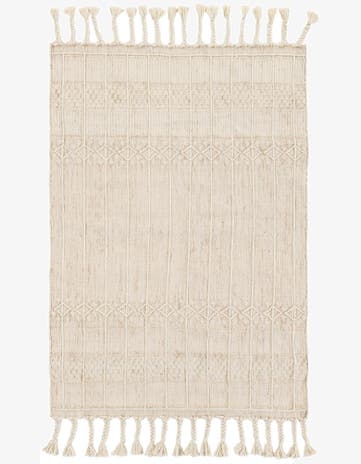 Ivory Easy-Clean Eco Bohemian Indoor / Outdoor Rug