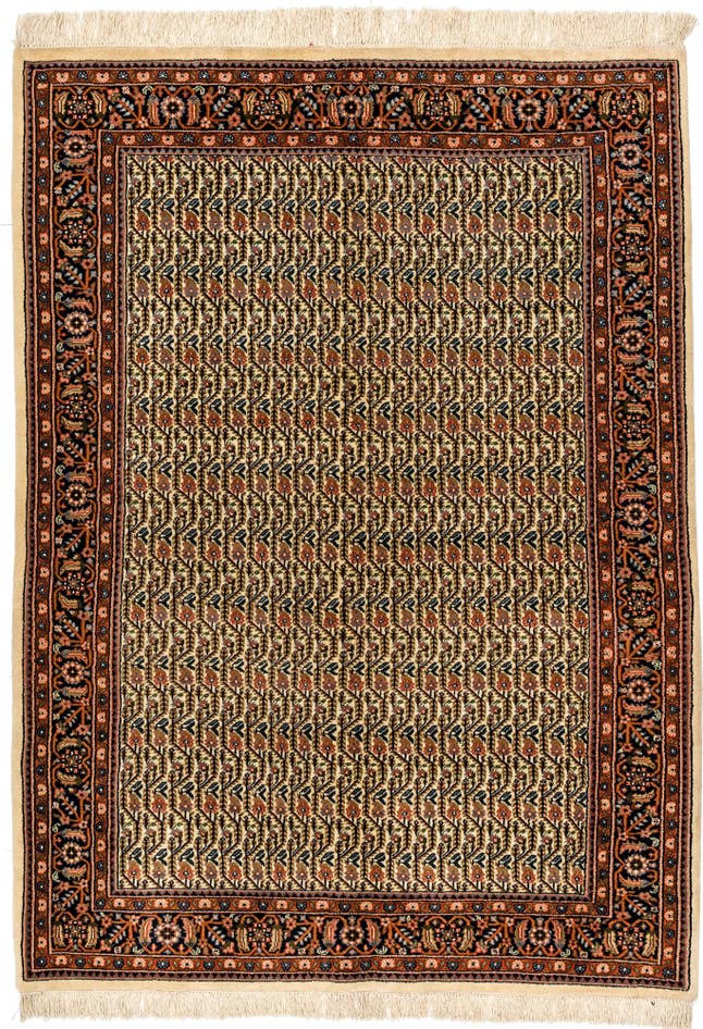 Detail image of 4' 8 x 6' 5 Hand Knotted Farahan Oriental Wool Rug