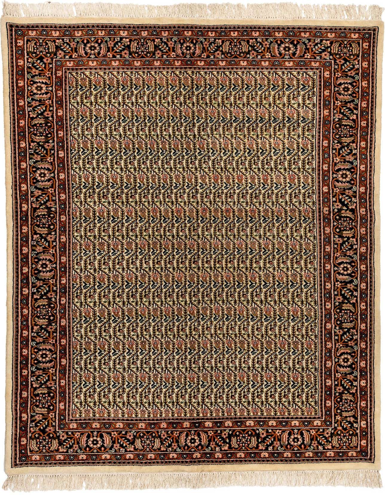 4' 6 x 6' 7 Hand Knotted Farahan Oriental Wool Rug