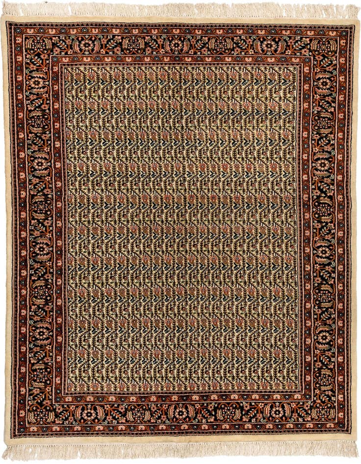 Detail image of 4' 6 x 6' 7 Hand Knotted Farahan Oriental Wool Rug