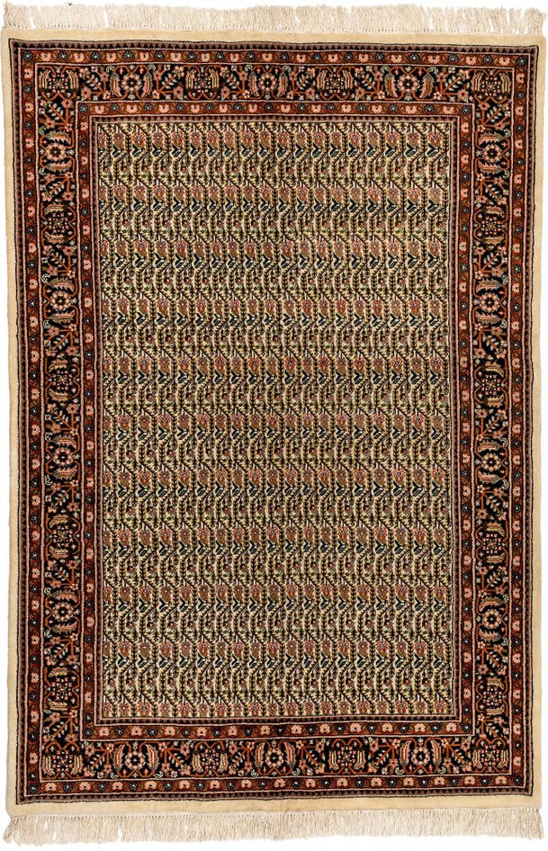 Detail image of 4' 6 x 6' 7 Hand Knotted Farahan Oriental Wool Rug