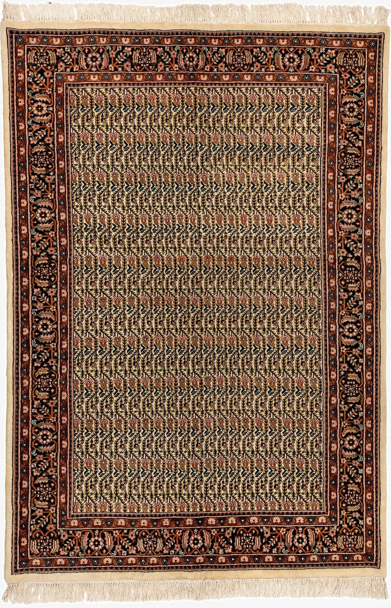 4' 6 x 6' 7  Hand Knotted Farahan Oriental Wool Rug