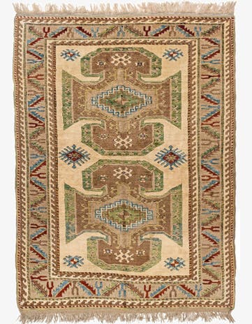 4' 4 x 5' 10 Hand Knotted Fars Wool Rug