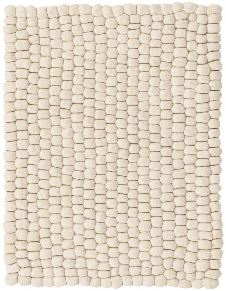 Detail image of 2' x 3' 1 Hand Woven Felt Ball Wool Rug