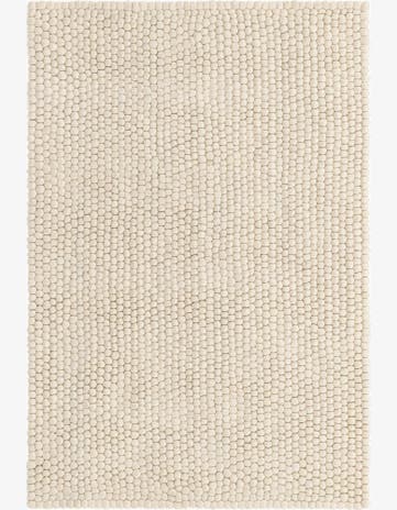 Ivory Felt Ball Wool Rug