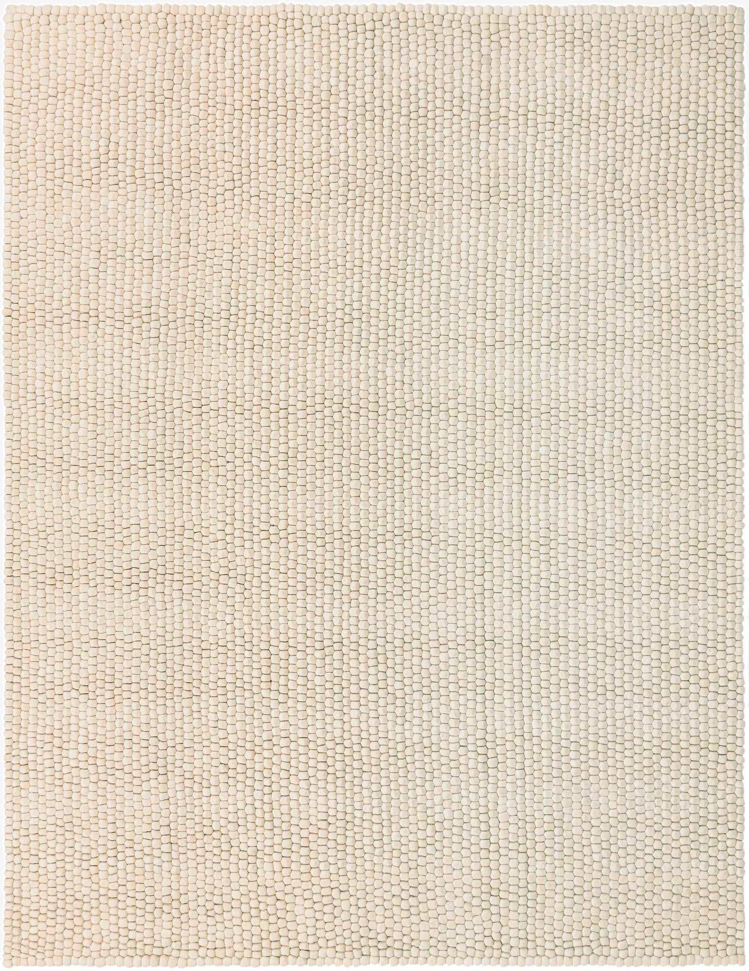 9' x 12'  Hand Woven Felt Ball Wool Rug