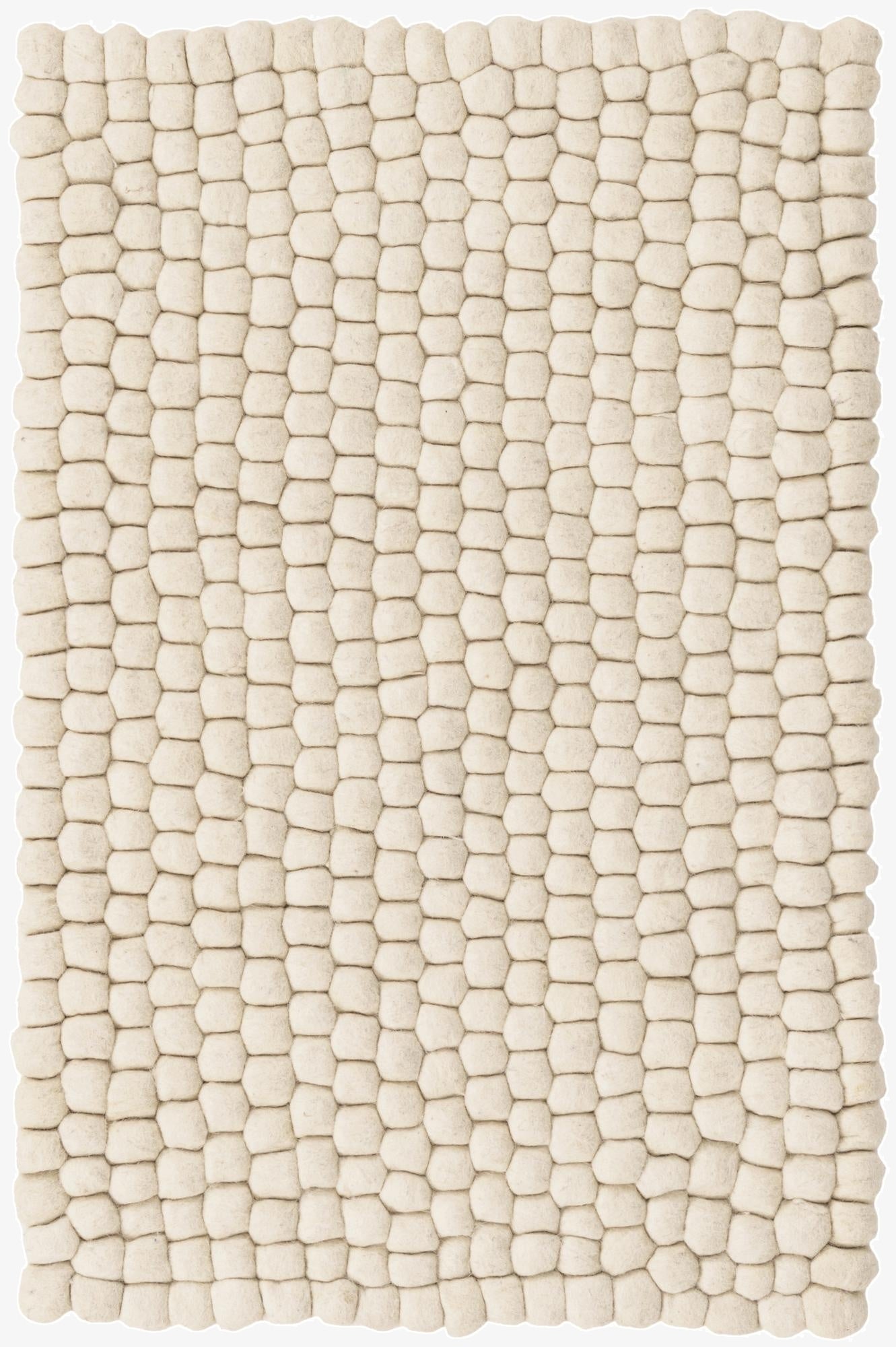 2' x 3' 1  Hand Woven Felt Ball Wool Rug