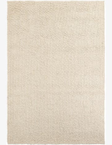 Ivory Felt Ball Wool Rug