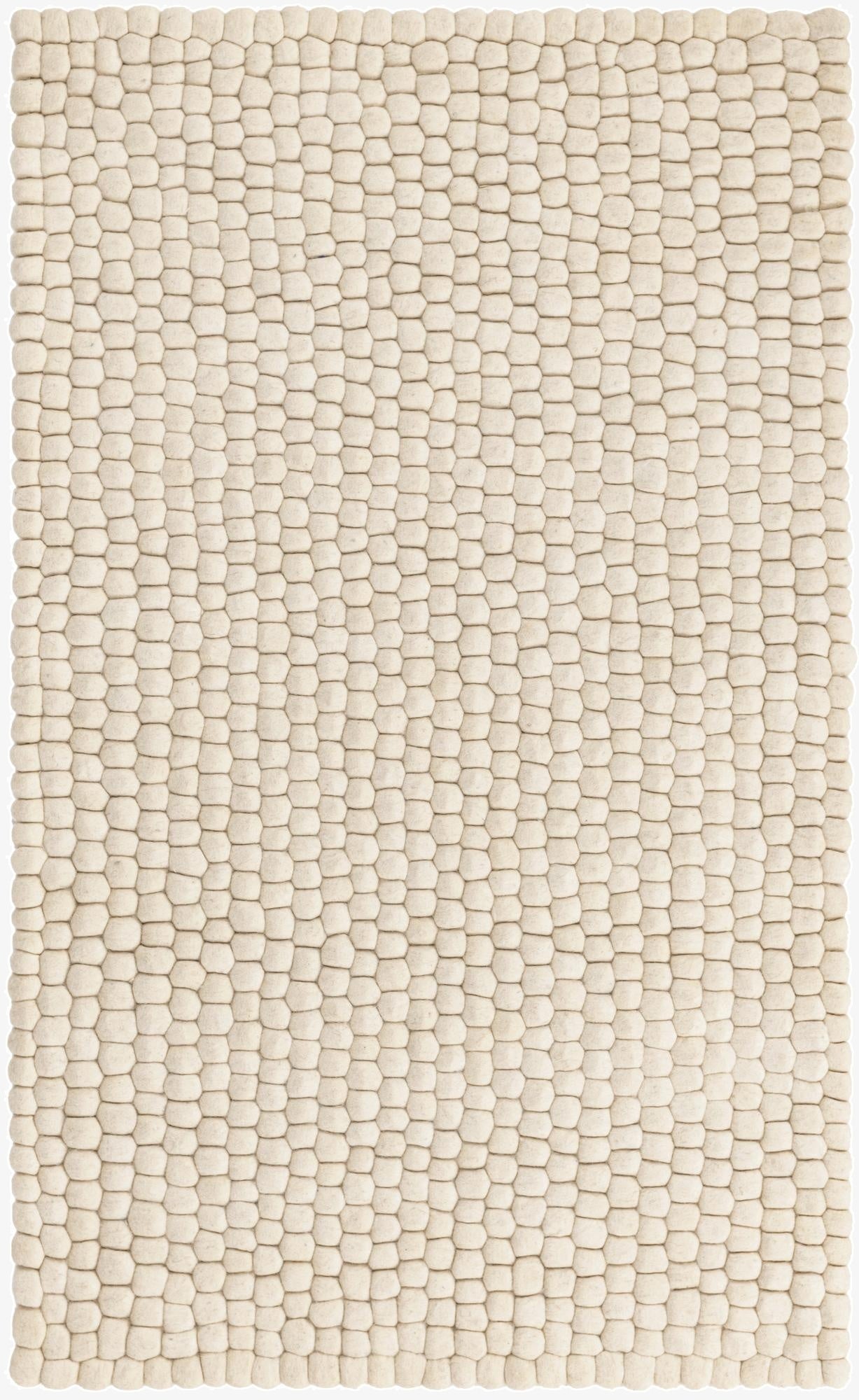 3' 3 x 5' 1  Hand Woven Felt Ball Wool Rug
